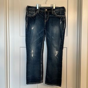 Silver low-rise Aiko capris, size W30